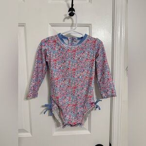 RuffleButts 2T Sparkle Shimmer On Long Sleeve Rashguard